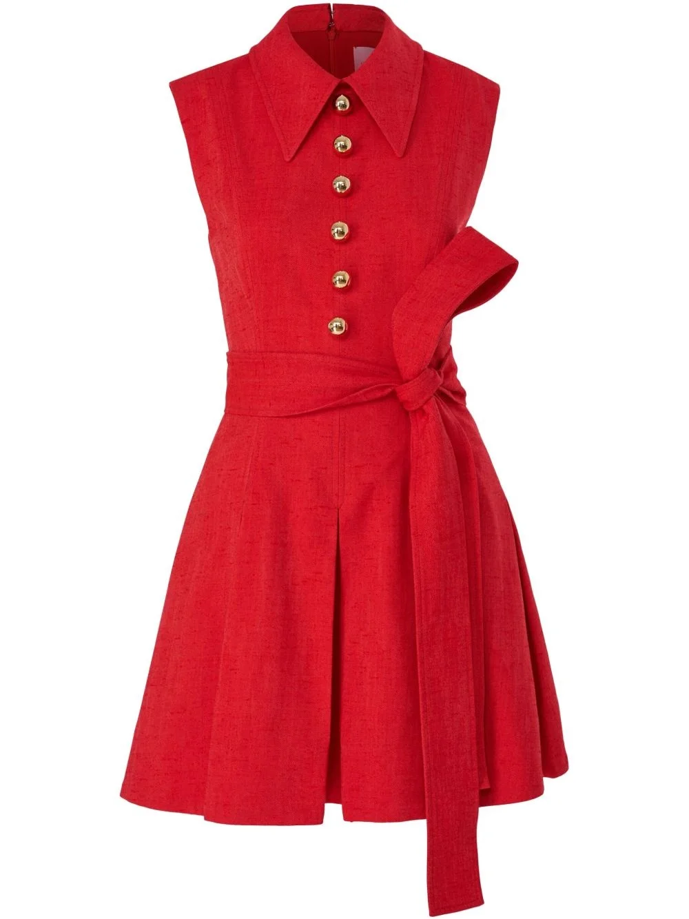sleeveless pleated mini dress - 1