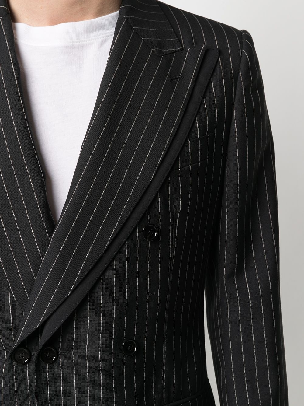 pinstripe peak-lapel blazer - 5