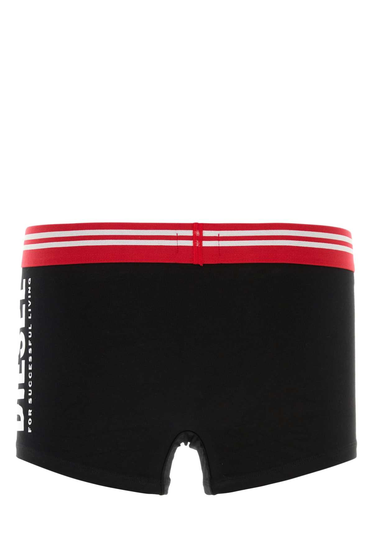 Diesel Men Black Stretch Cotton Boxer - 2