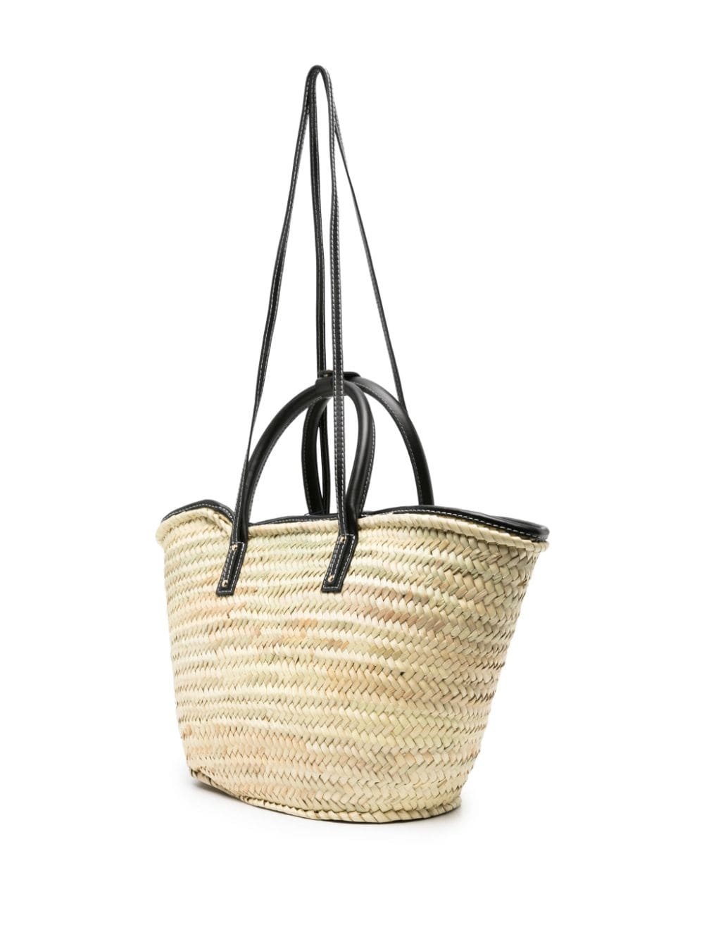 logo-lettering straw beach bag - 3