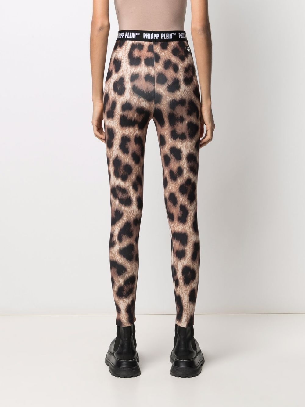 leopard-print biker leggings - 4