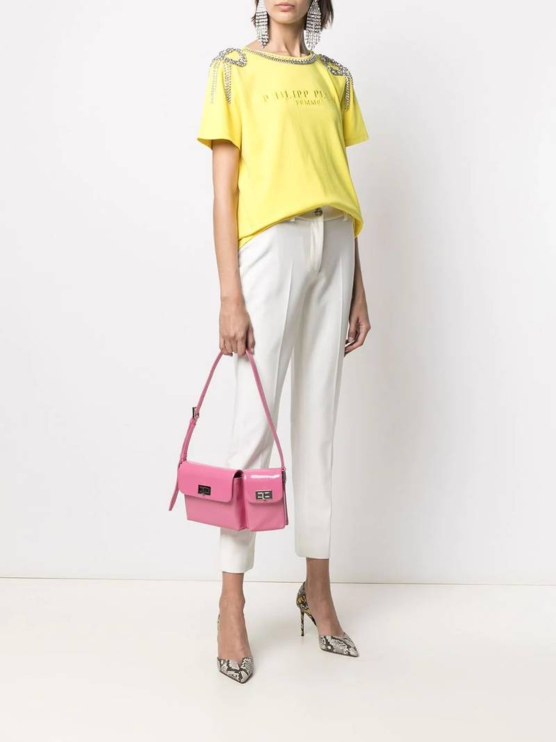PHILIPP PLEIN cady slim-fit trousers outlook