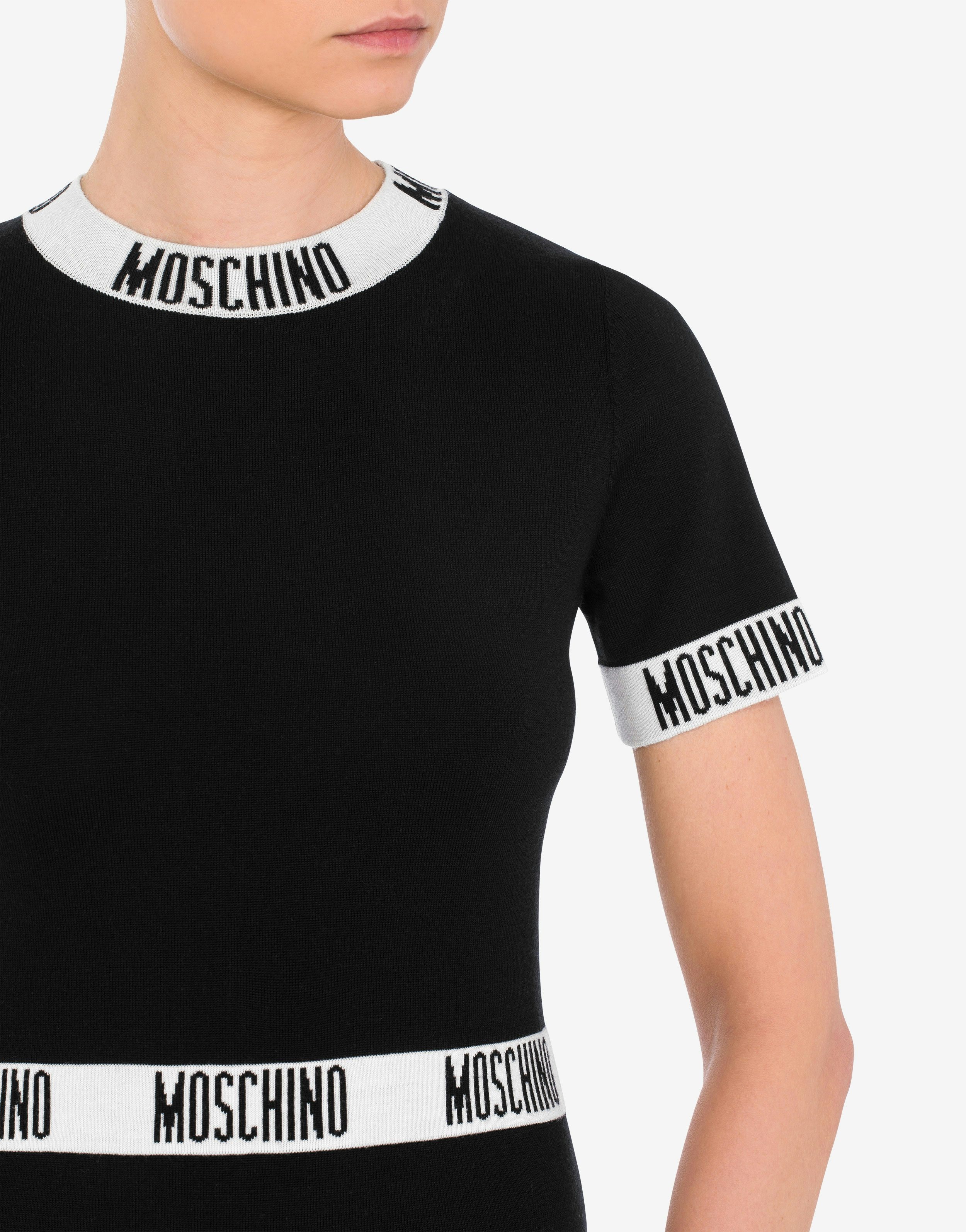 LOGO TAPES WOOL DRESS - 4