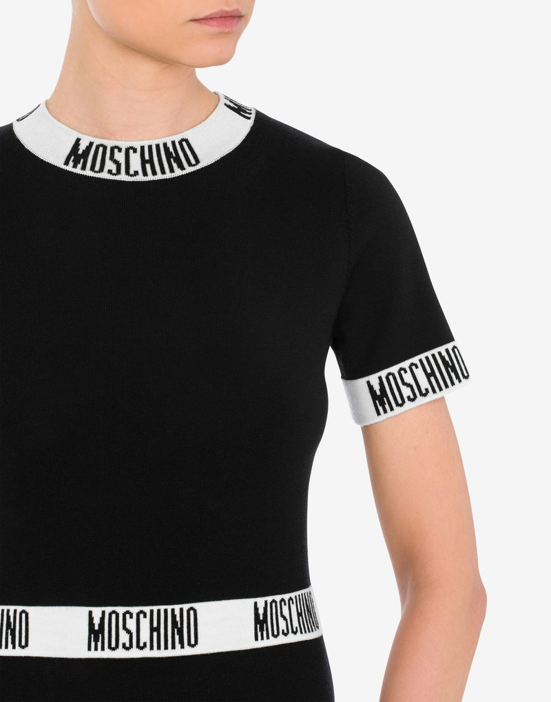 LOGO TAPES WOOL DRESS 4