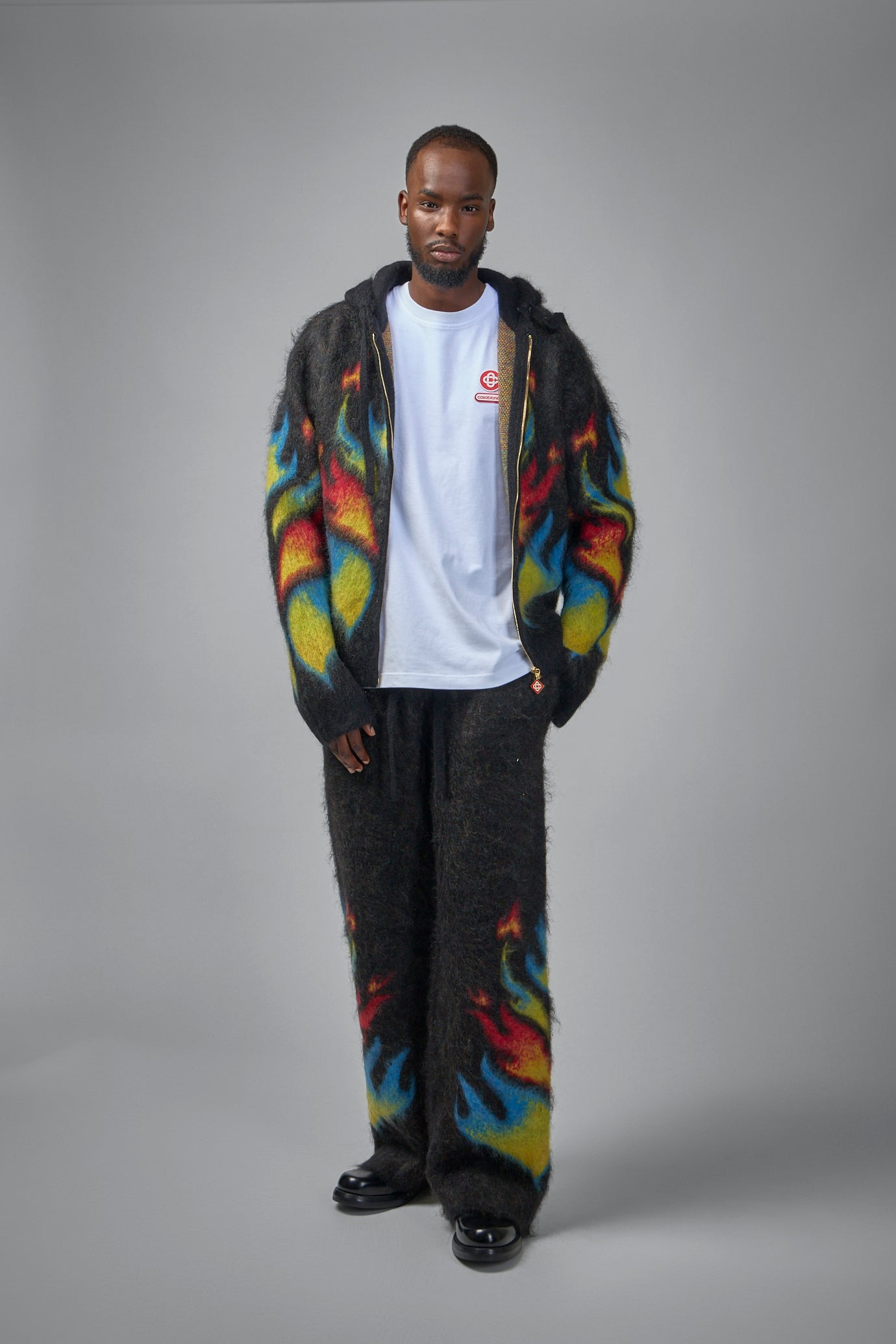 Mohair Zip Hoodie Laurel Flame - 3