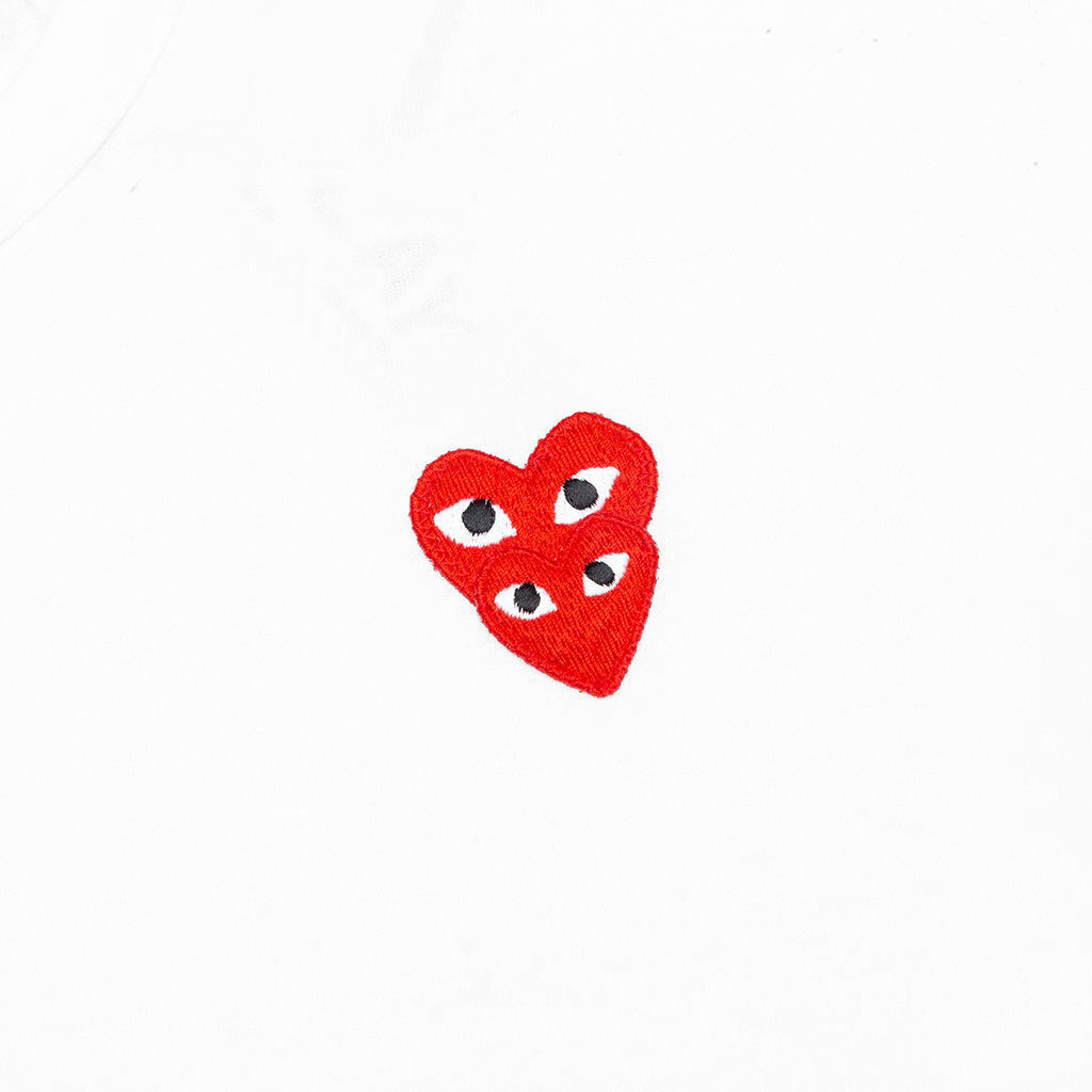 COMME DES GARCONS PLAY STACKED HEART L/S T-SHIRT - WHITE - 3