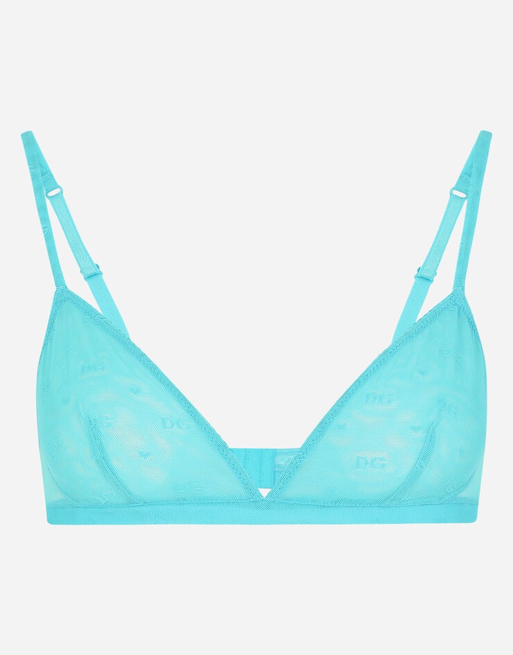 Jacquard tulle triangle bra - 1