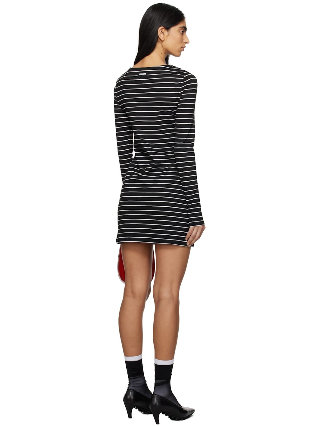 Black & White Striped Minidress - 3