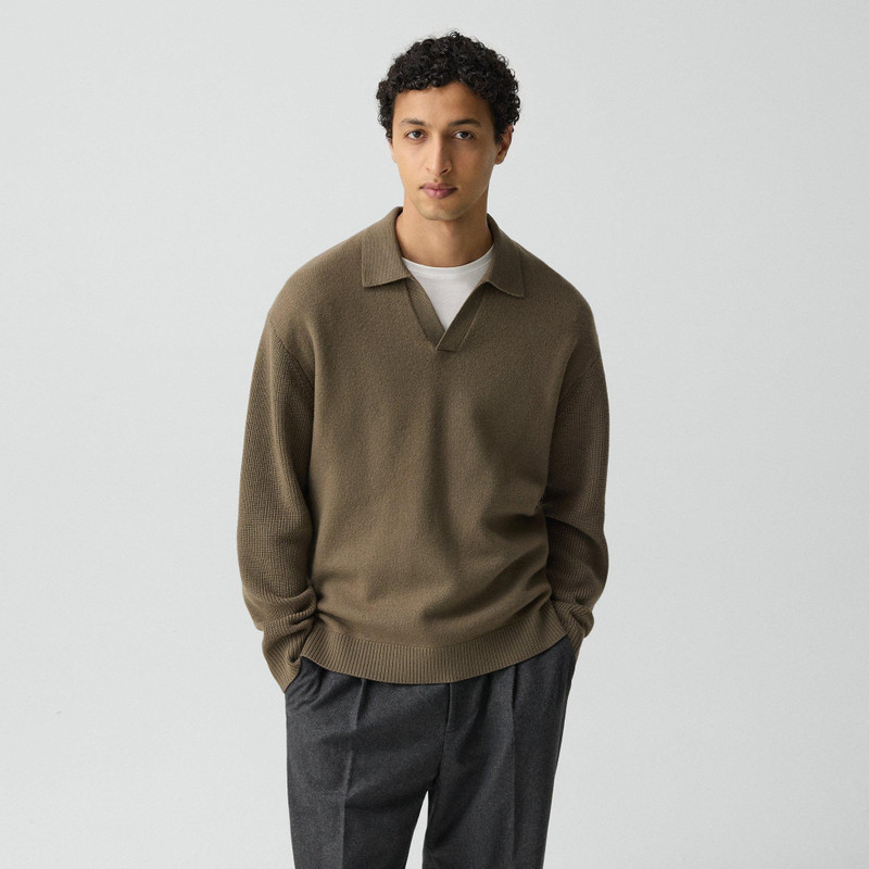 Polo Sweater in Boiled Wool 2