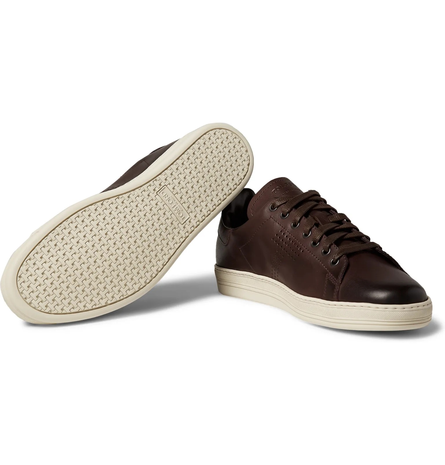 Warwick Burnished-Leather Sneakers - 3