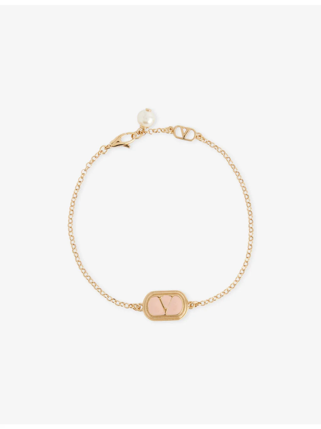 Ovalette Gold-Plated Metal And Swarovski Pearl Bracelet - 1