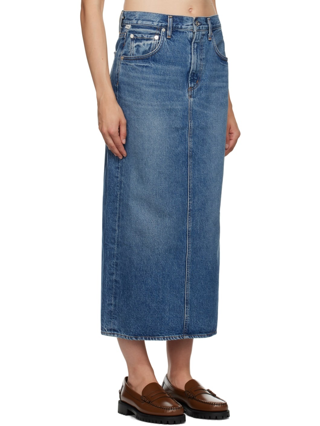 Blue Peri Denim Midi Skirt - 2