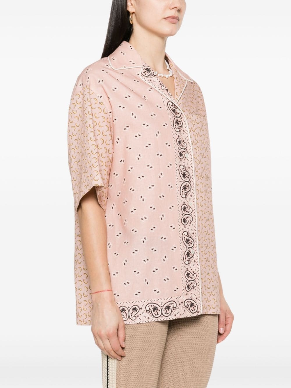 mix-print camp-collar shirt - 3