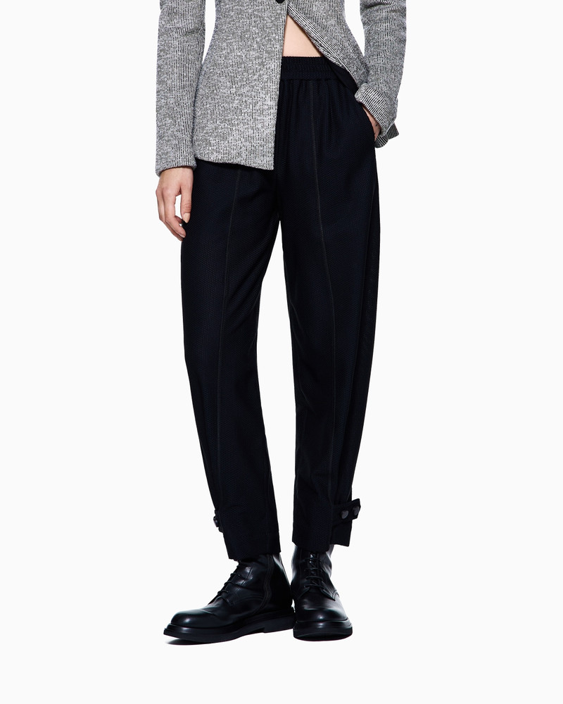 GIORGIO ARMANI HONEYCOMB MOTIF STRETCH-JERSEY TROUSERS outlook