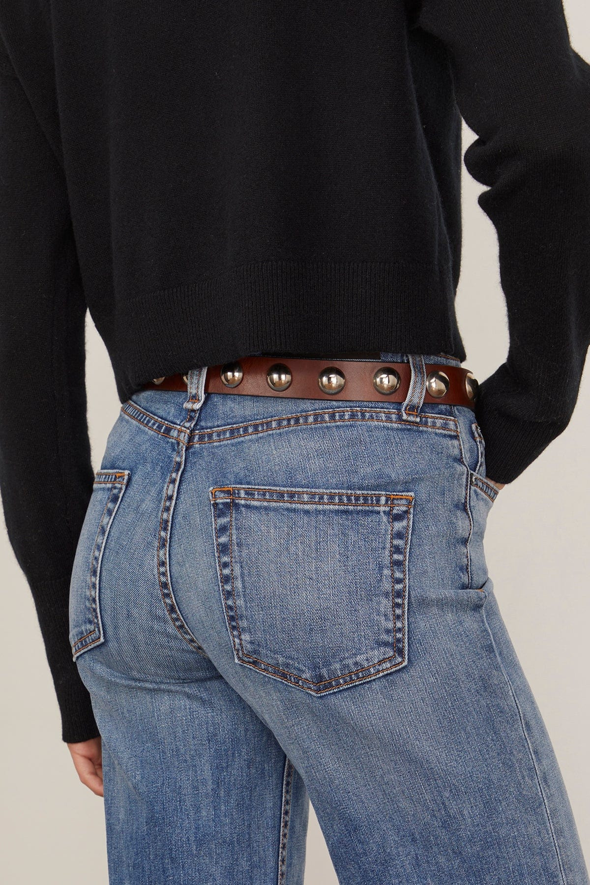 Studded Hip Belt in Saddle - 2