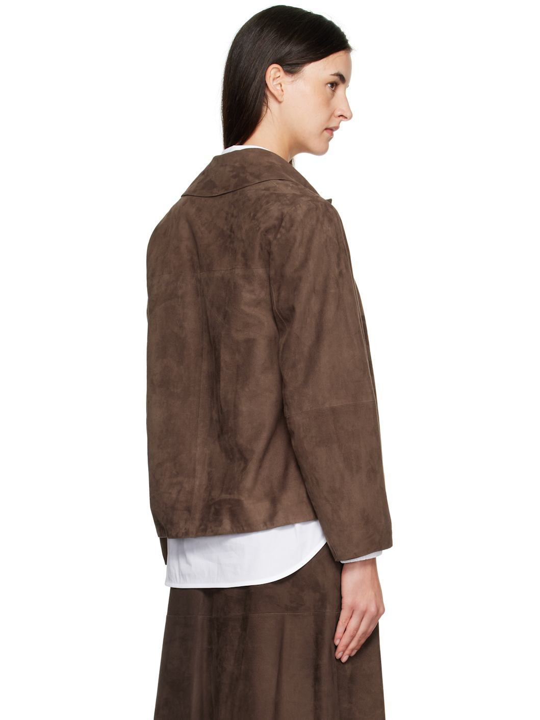 Brown Cloe Suede Jacket - 3