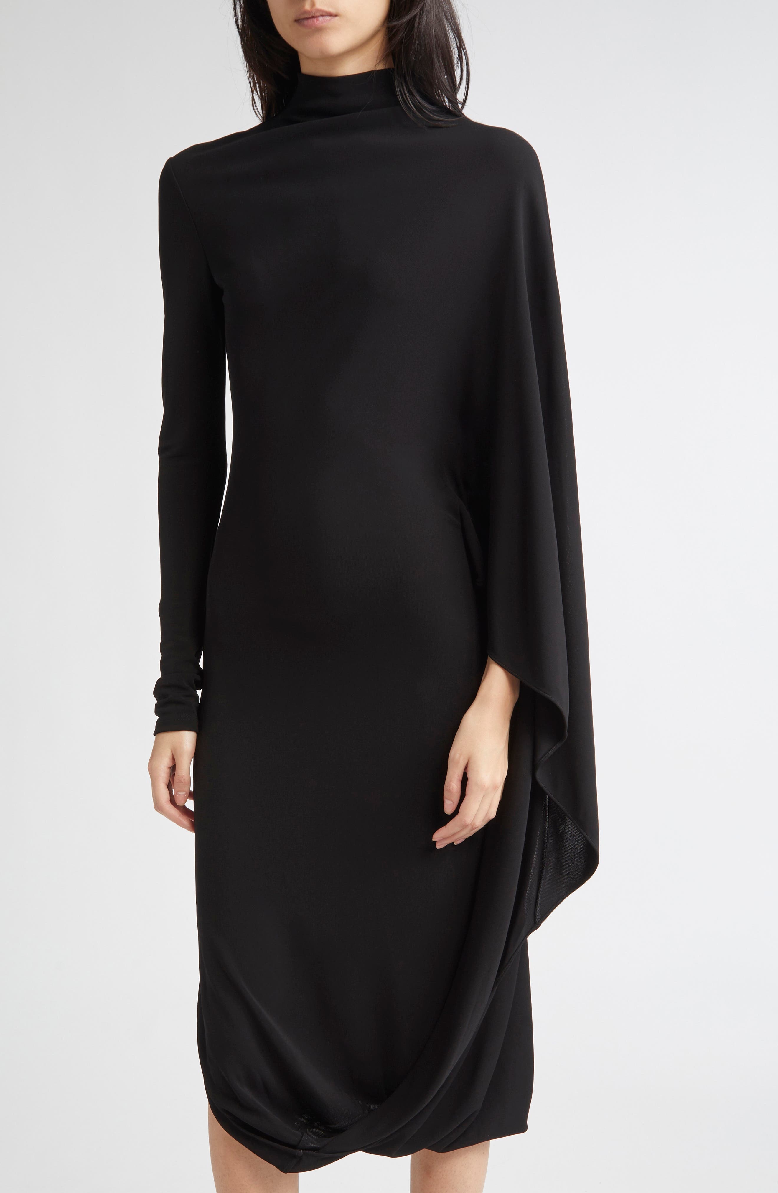 Stella McCartney Cape Sleeve Jersey Dress in 1000 - 4