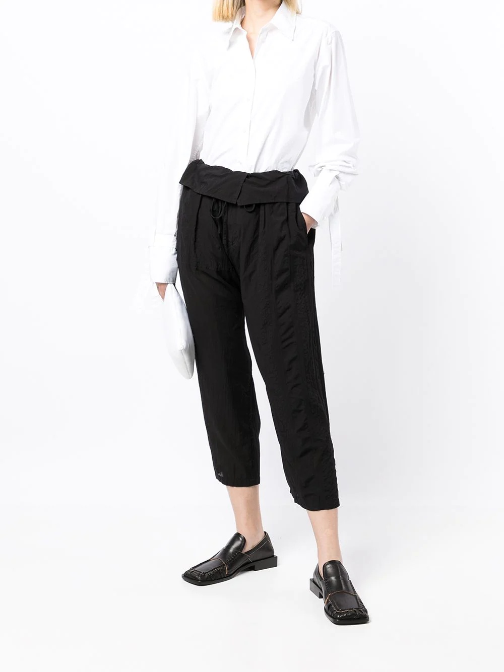 cropped paperbag-waist culottes - 2