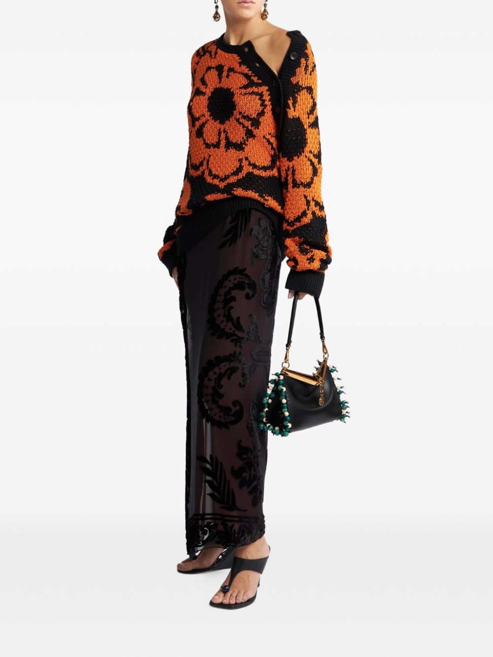 floral-jacquard jumper - 2