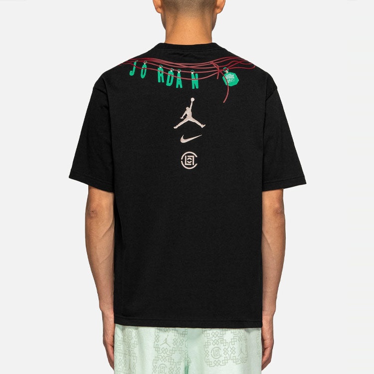 Air Jordan x CLOT Crossover China Printing Alphabet Logo Round Neck Pullover Short Sleeve Asia Editi - 4