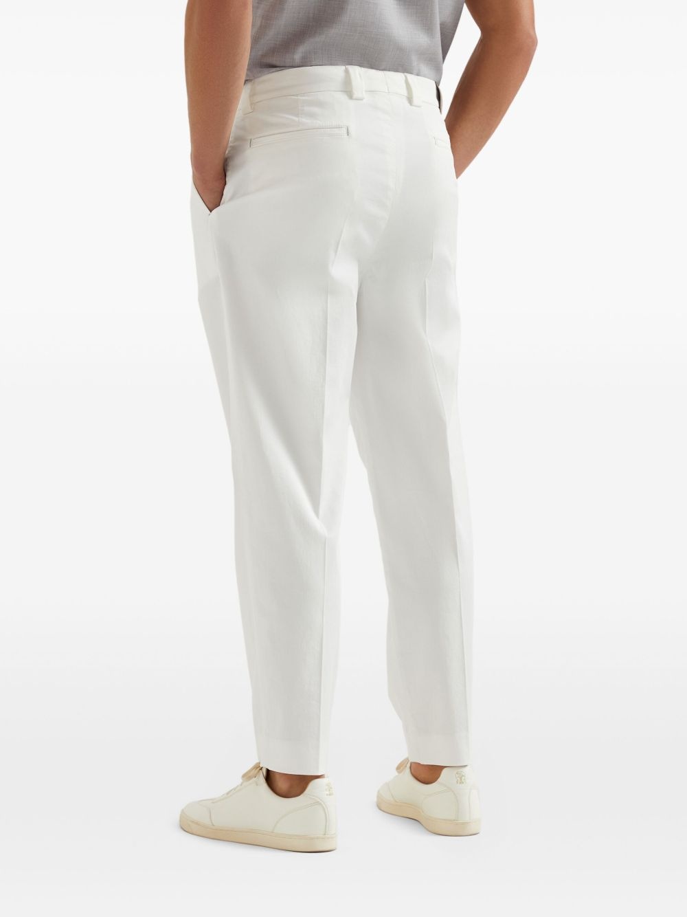 gabardine-weave trousers - 4