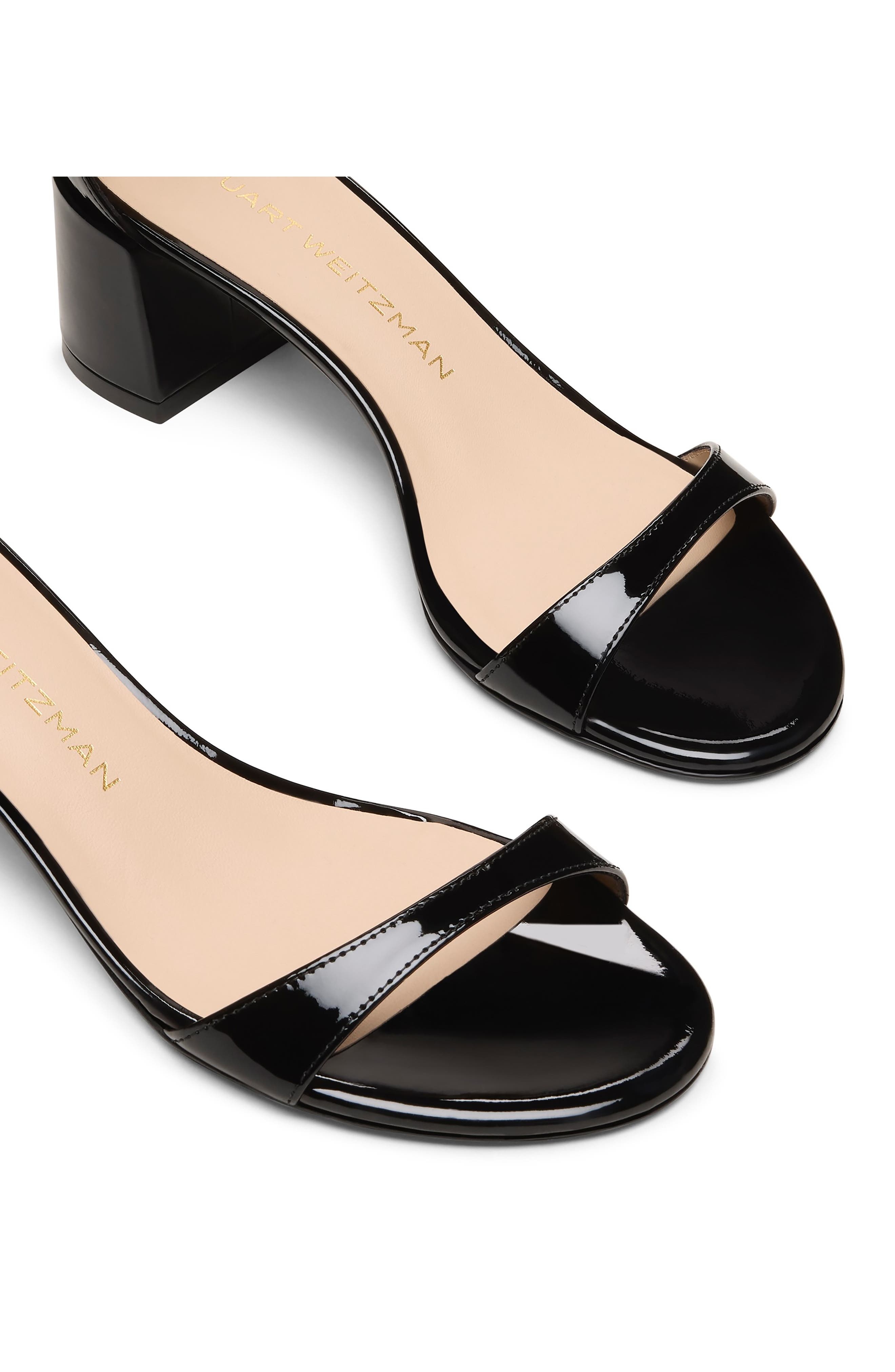Stuart Weitzman Nudist Block Heel Sandal in Black at Nordstrom - 4