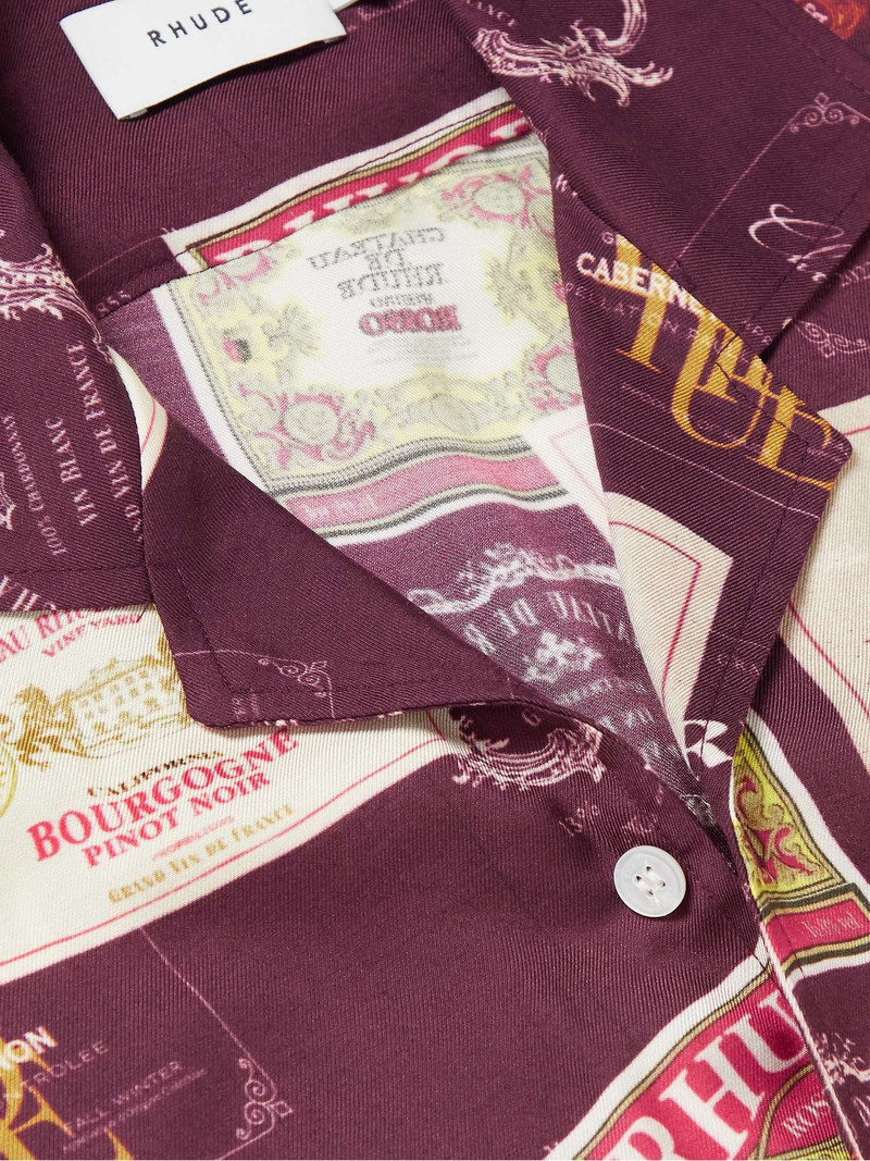 Wine Club Camp-Collar Printed Twill Shirt 5