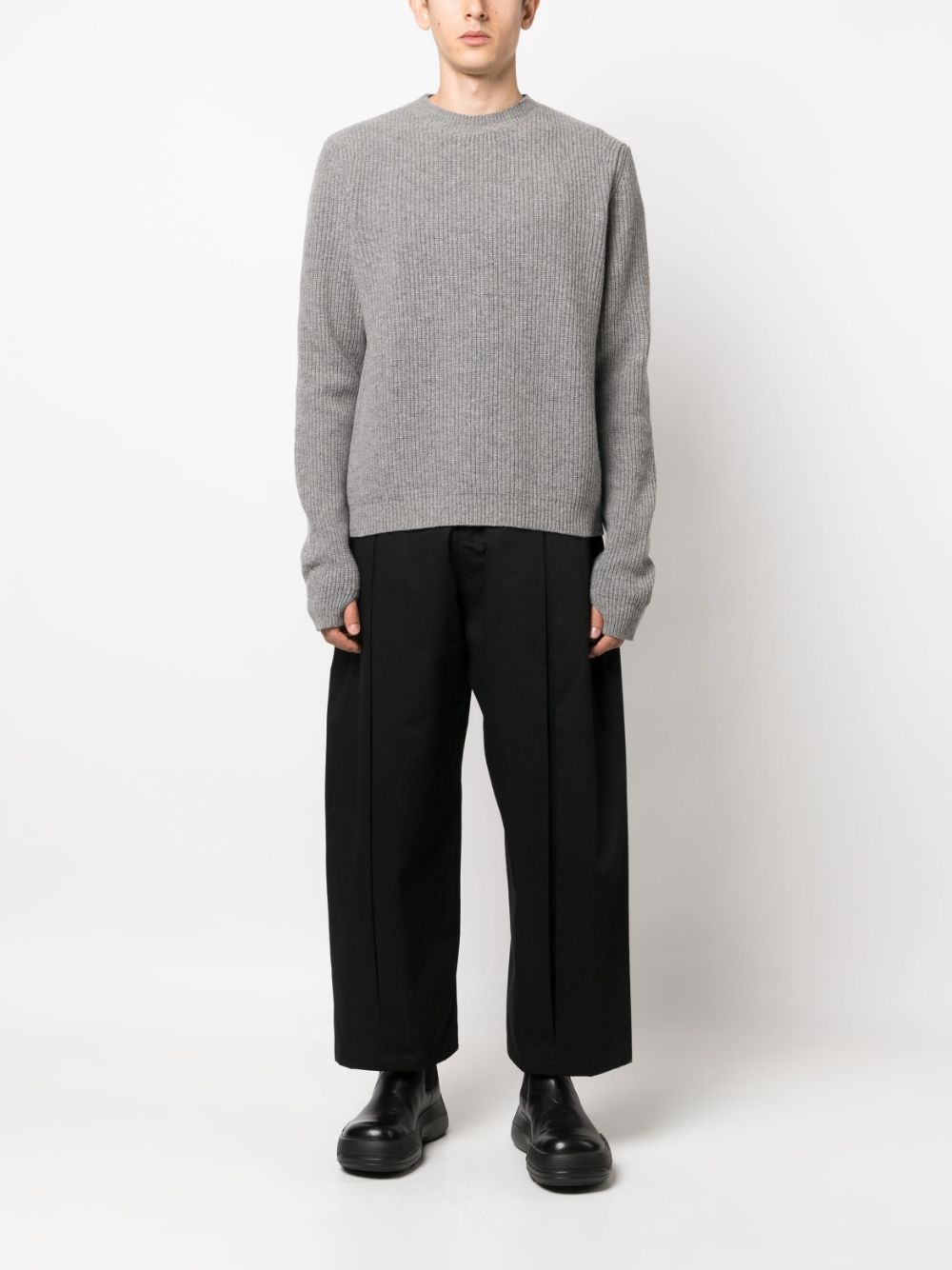 box-pleat wide-leg trousers - 2