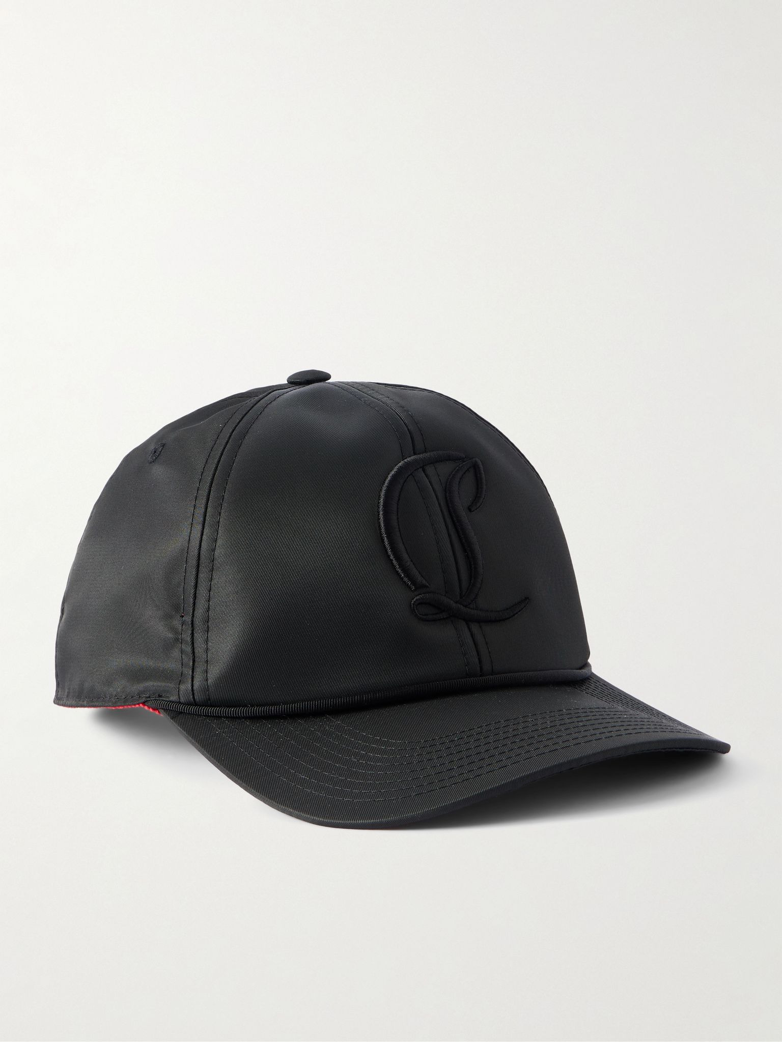 Mooncrest AC Logo-Embroidered Leather-Trimmed Nylon-Twill Baseball Cap Black - 1