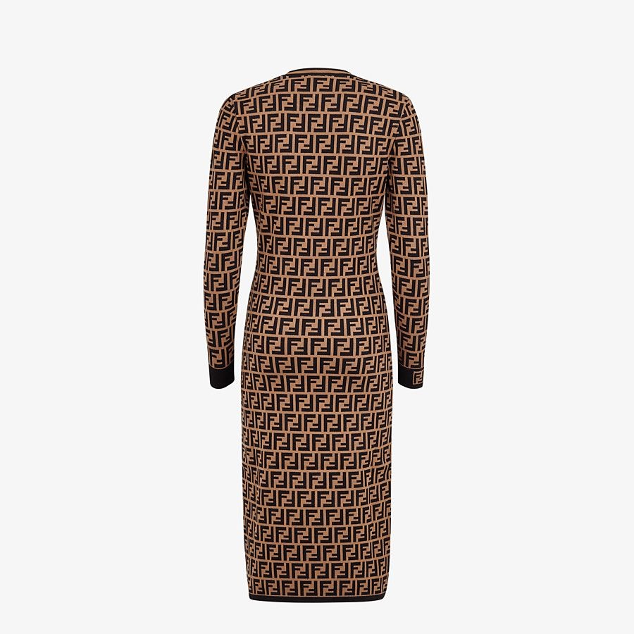 Brown viscose dress - 2