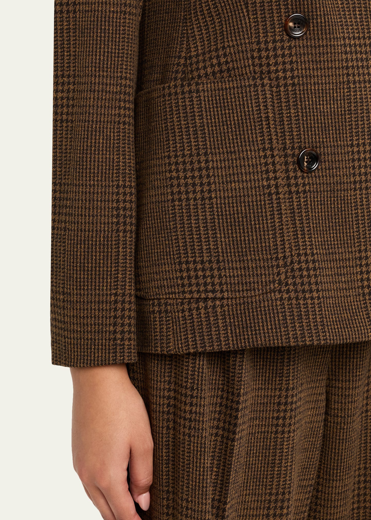 Zulma Houndstooth Wool Double-Breasted Jacket - 5