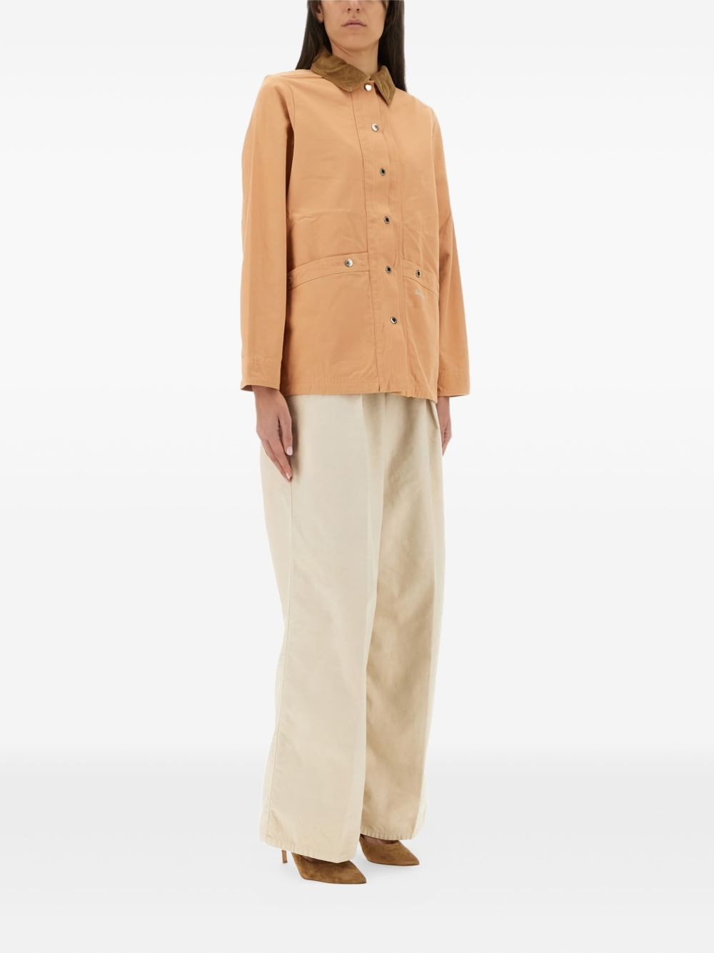 corduroy-collar cotton jacket - 2