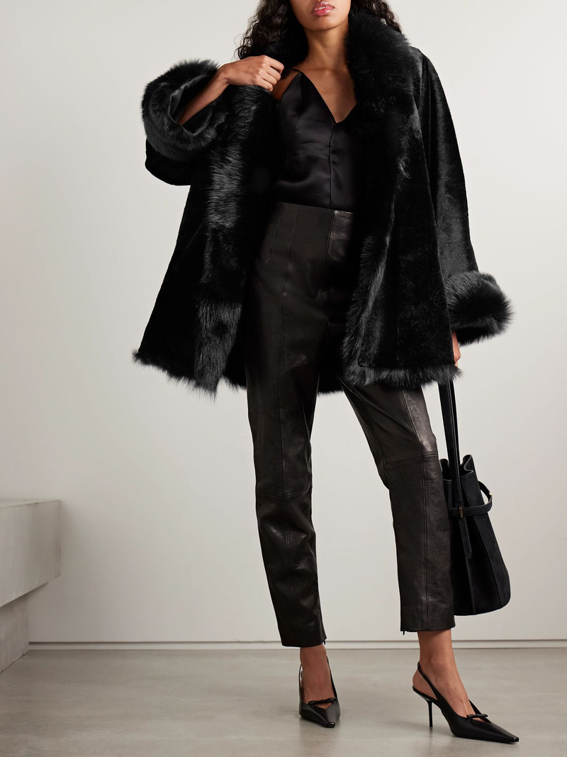 NOUR HAMMOUR Sima shearling coat Black outlook