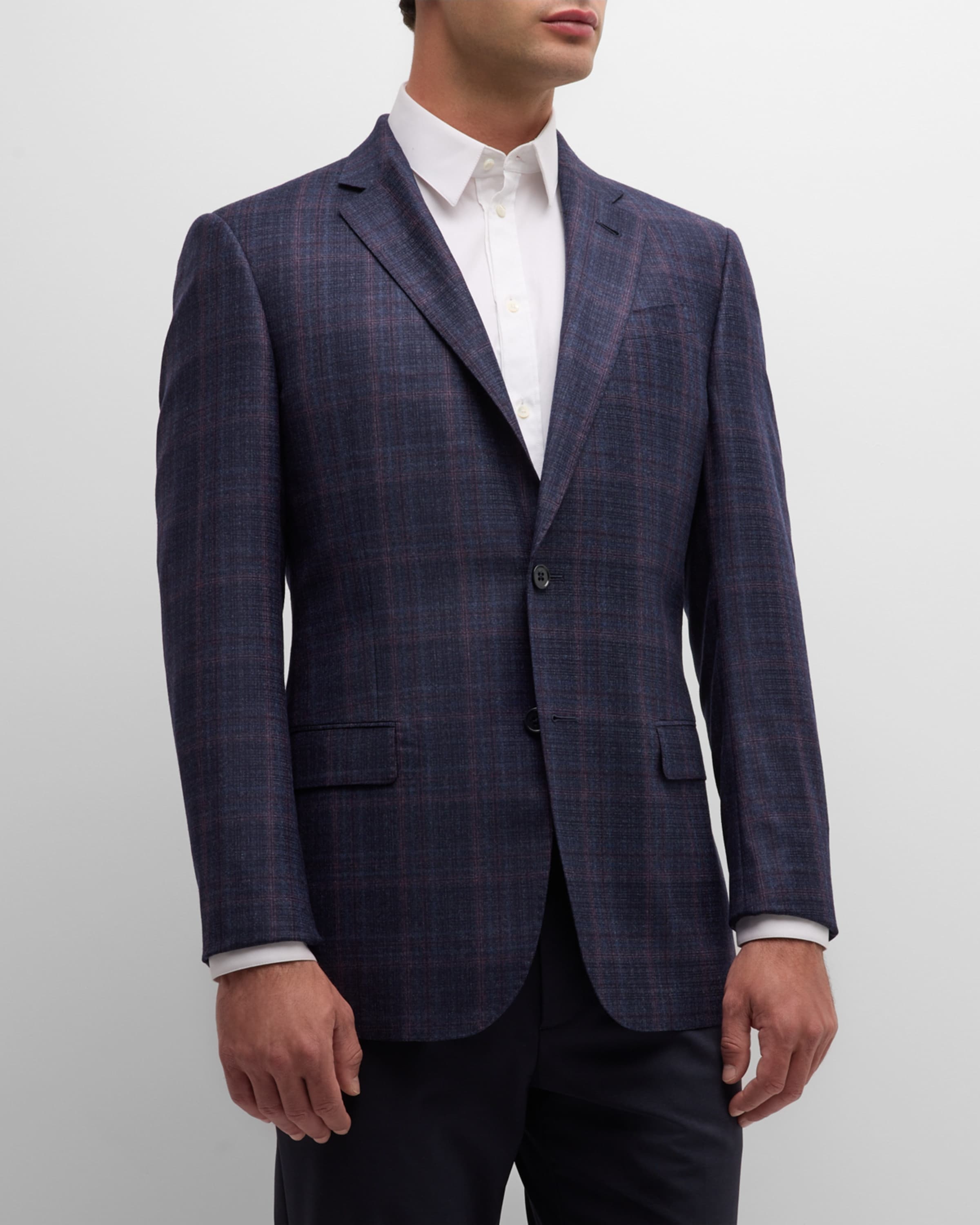 Men's Plaid Sport Coat - 1