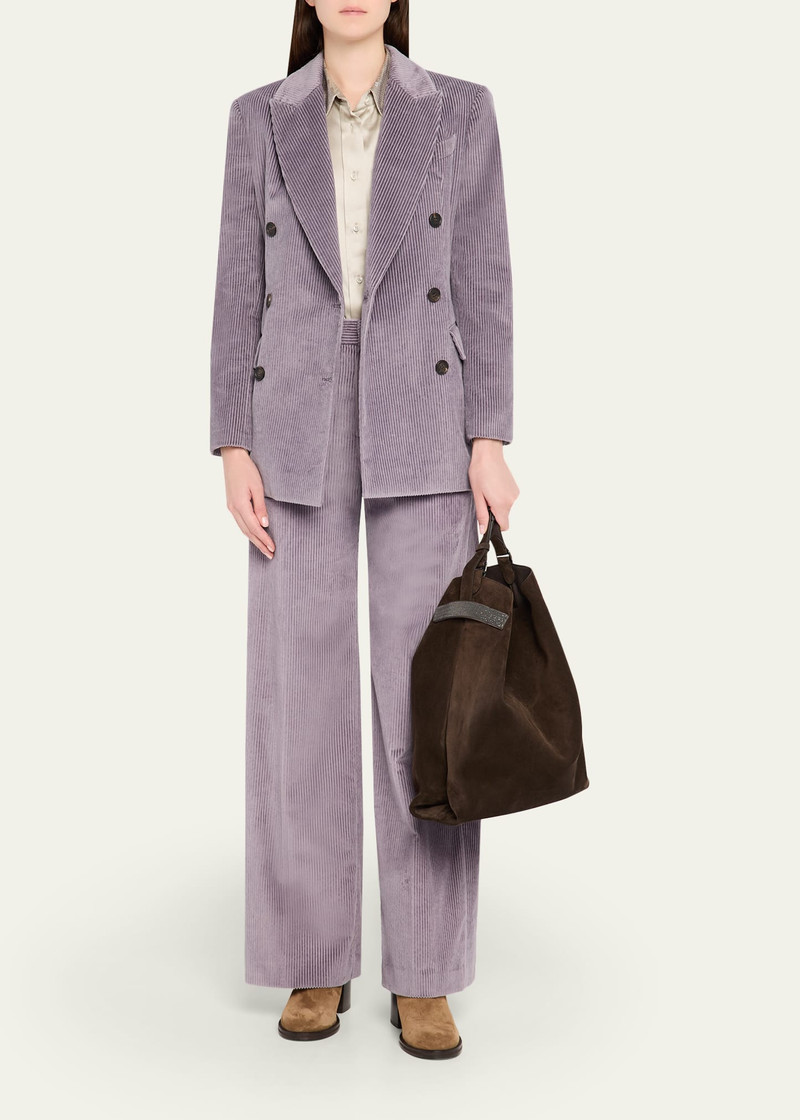 Brunello Cucinelli Double-Breasted Corduroy Blazer outlook