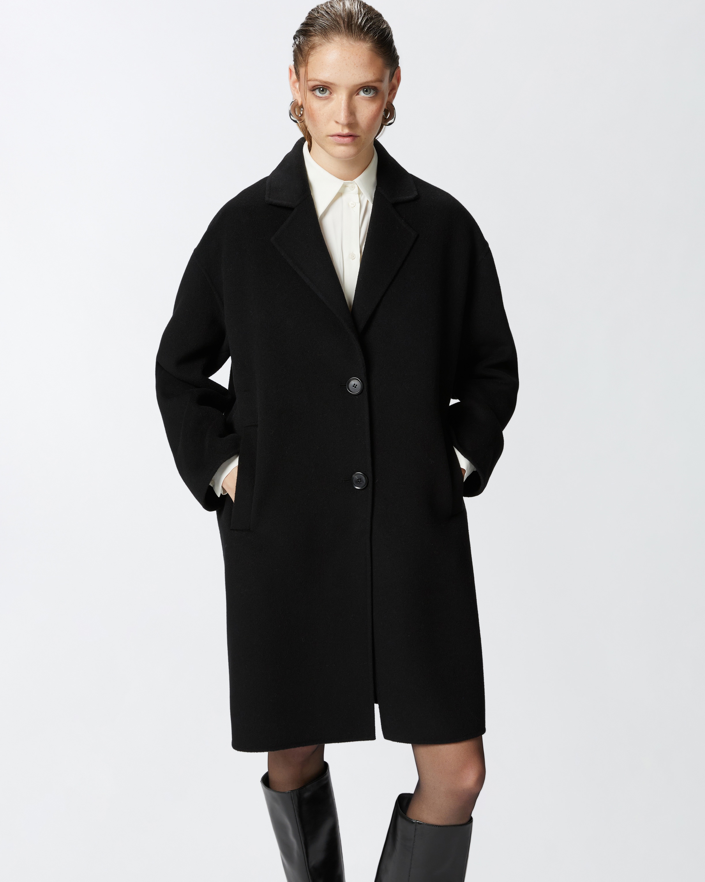 CLASSIC SINGLE-BREASTED CLOTH COAT - 3