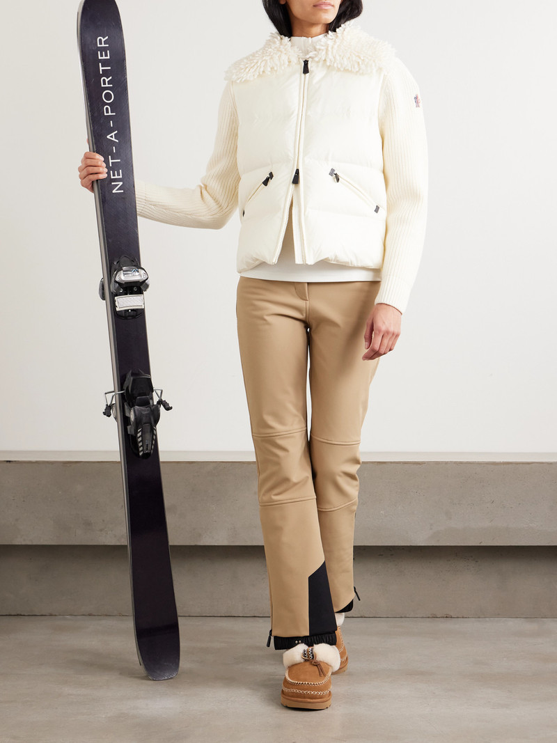 Moncler Grenoble Fleece And Quilted Shell-paneled Ribbed Wool Cardigan outlook