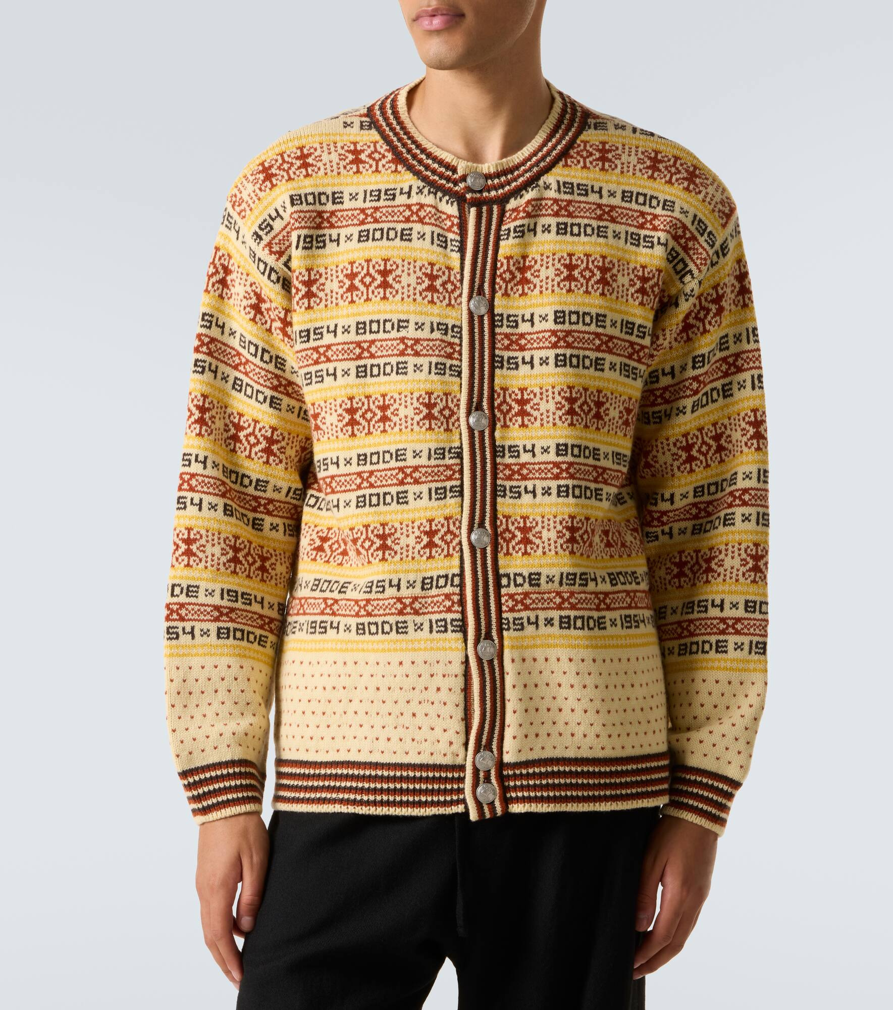 Marzipan jacquard wool cardigan - 3