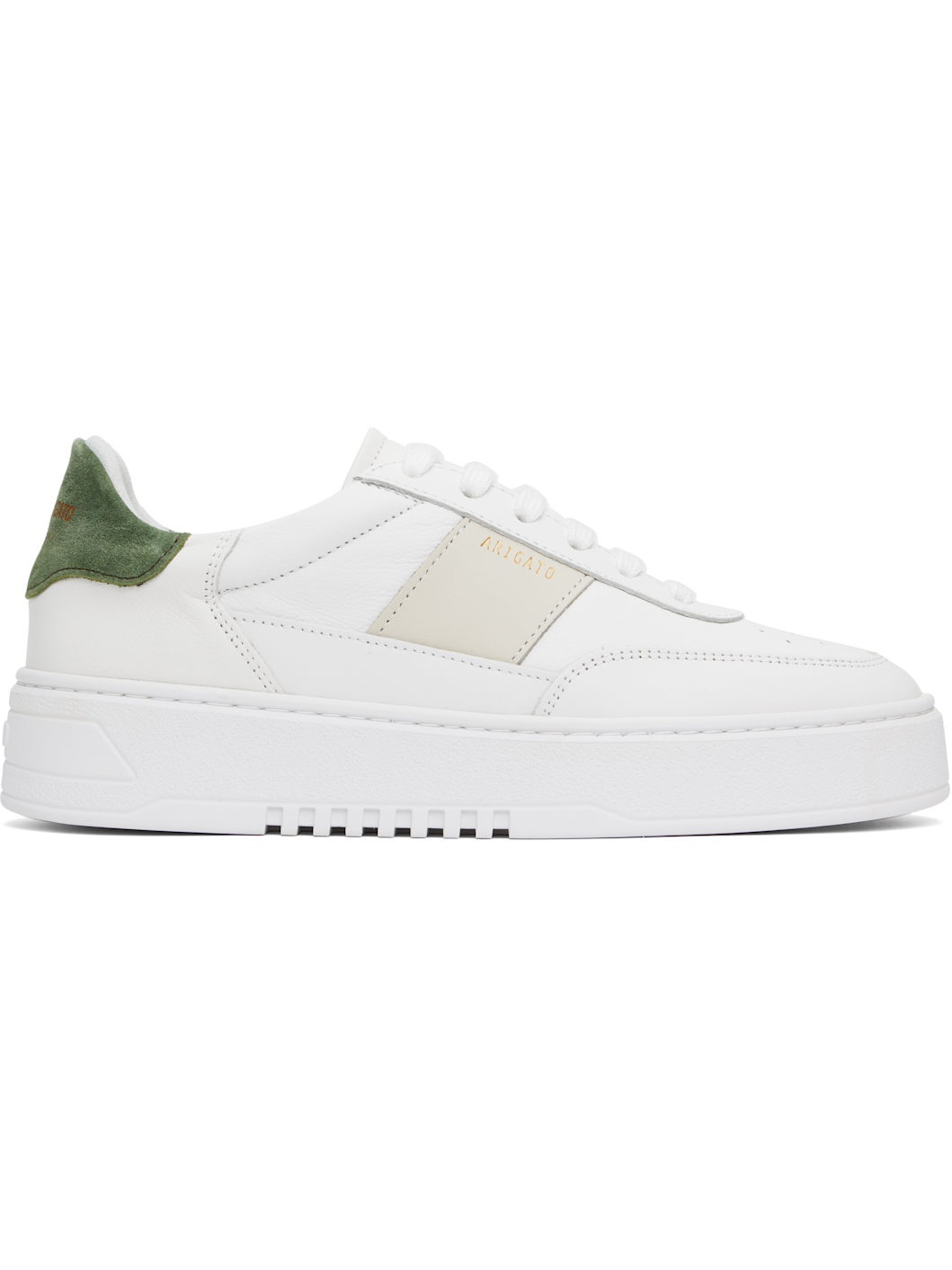 White & Green Orbit Vintage Sneakers - 1