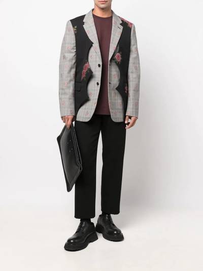 Comme des Garçons Homme Plus multi-panel floral-print blazer outlook