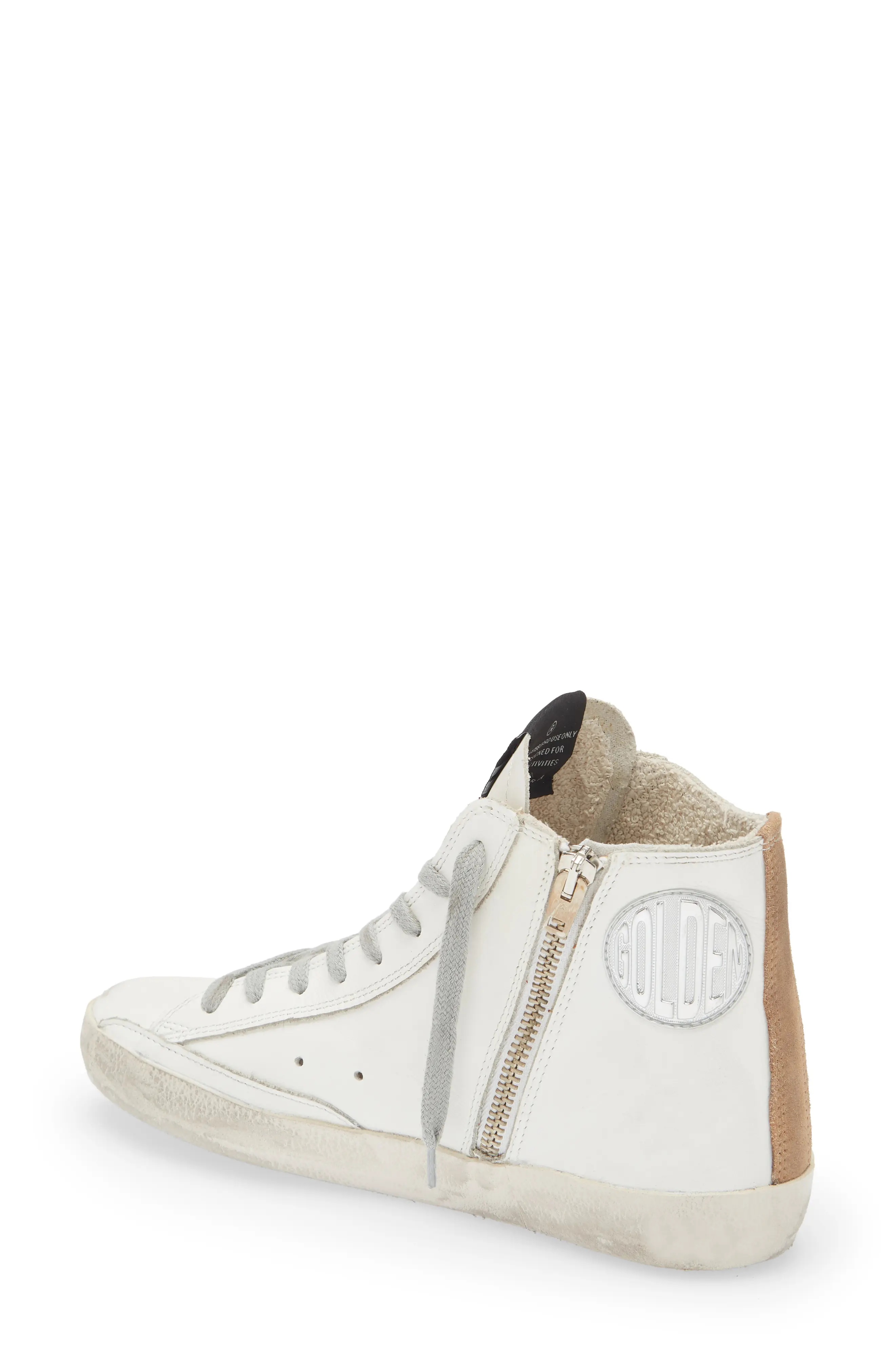 Francy High Top Sneaker in White/Navy Glitter - 2