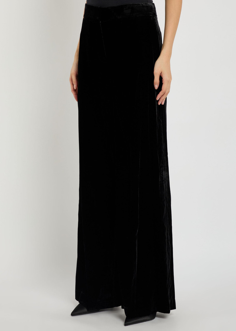 VERONICA BEARD Veronica Beard Alex Wide-leg Velour Trousers outlook