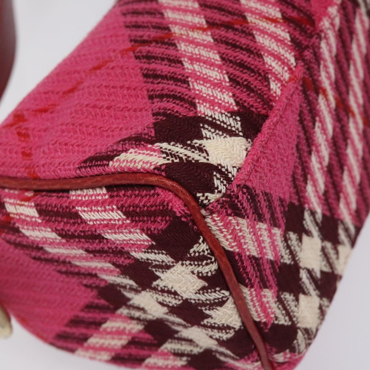 Burberry Nova Check Blue Label Hand Bag Canvas Pink Gold - 15