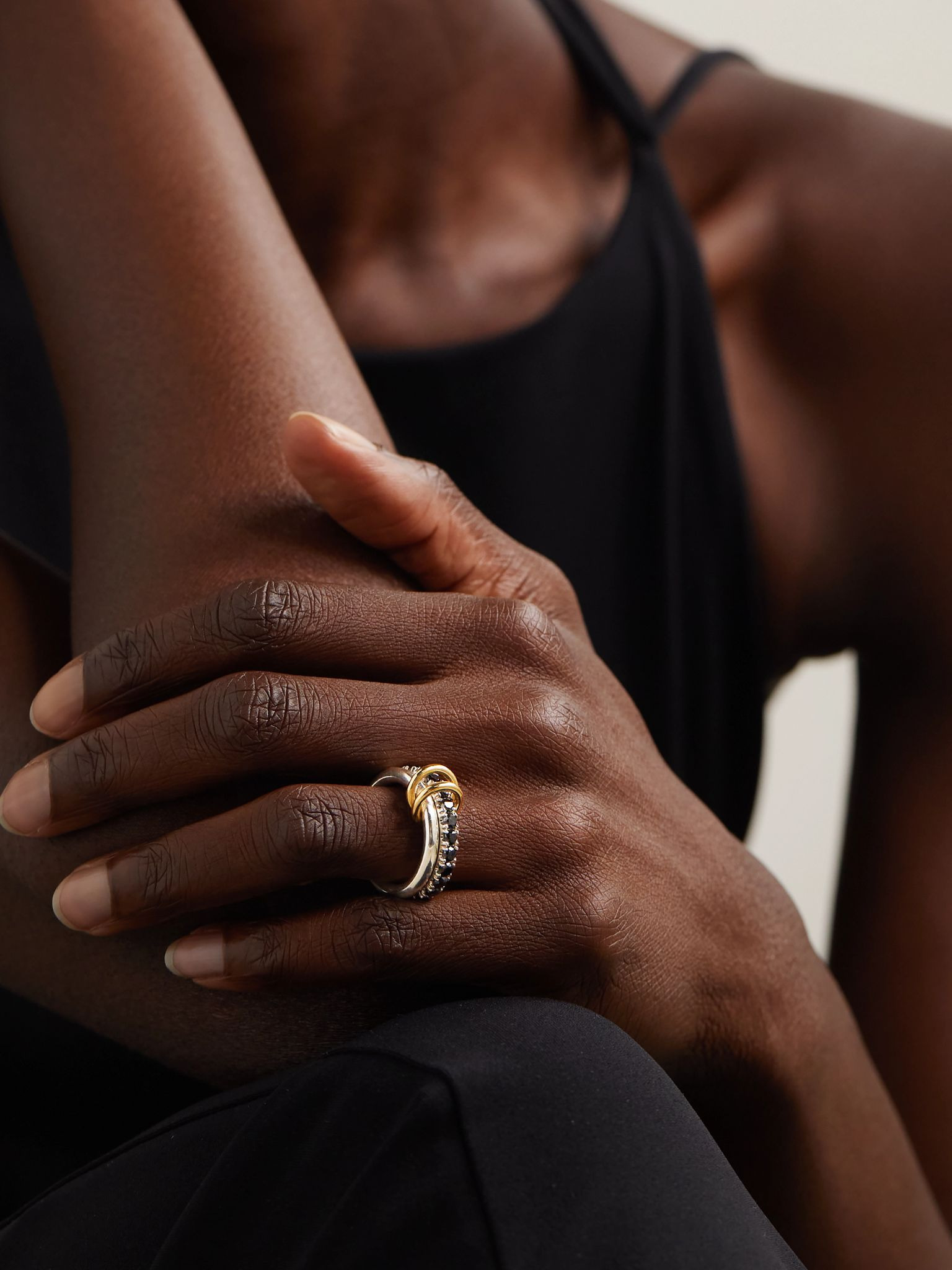 Enzo set of two 18-karat gold, sterling silver and diamond rings Silver - 2