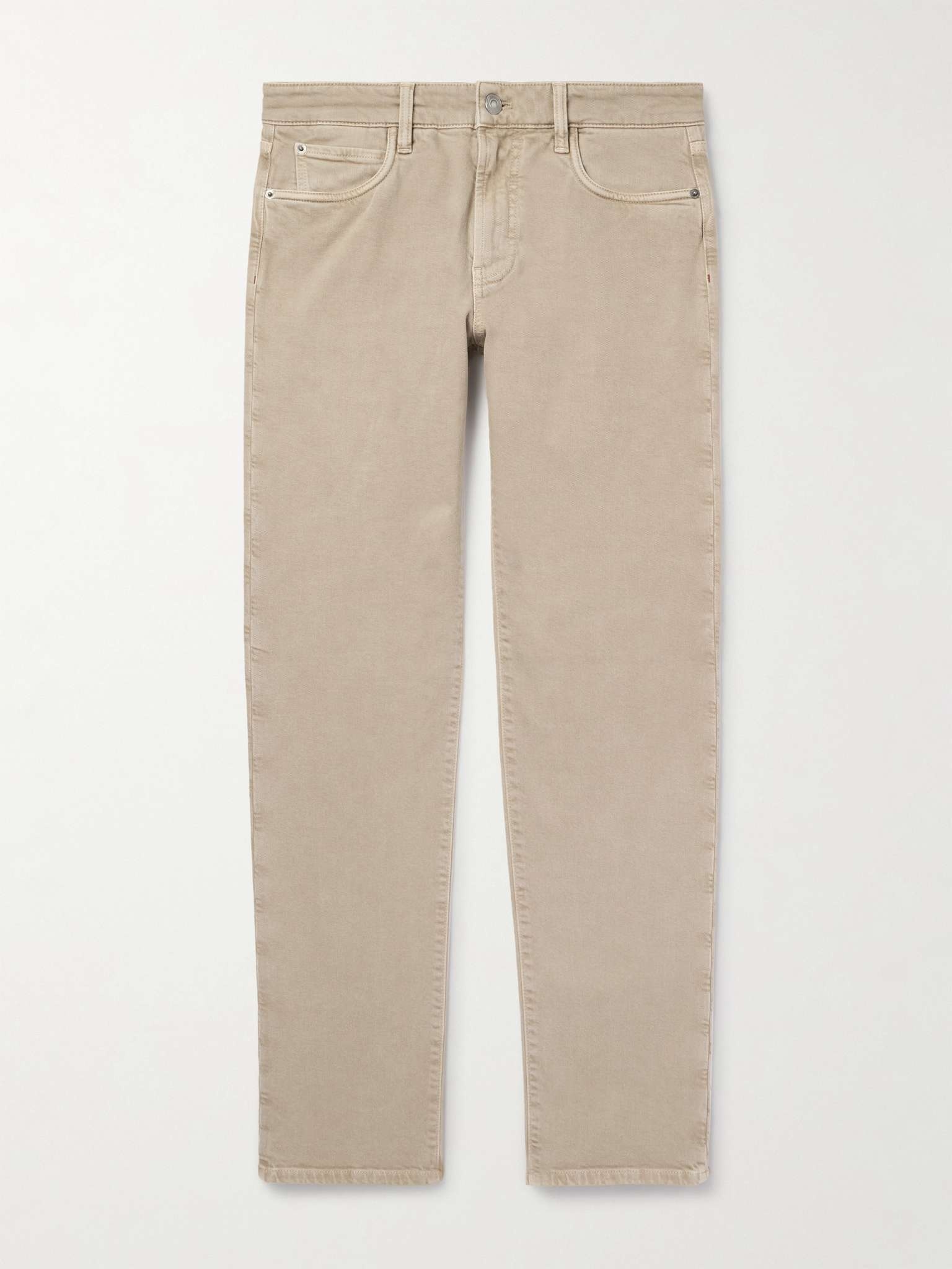 Quarona Slim-Fit Stretch-Cotton Twill Trousers - 1