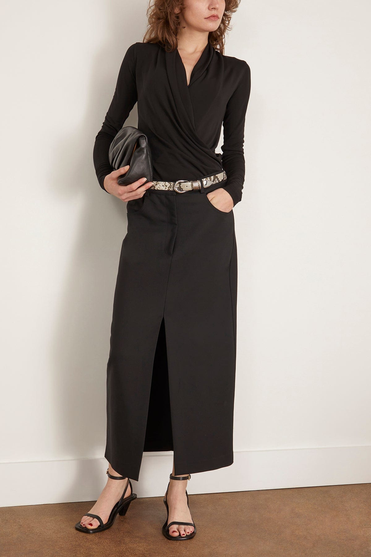 Overlapped Jersey Top in Black - 2