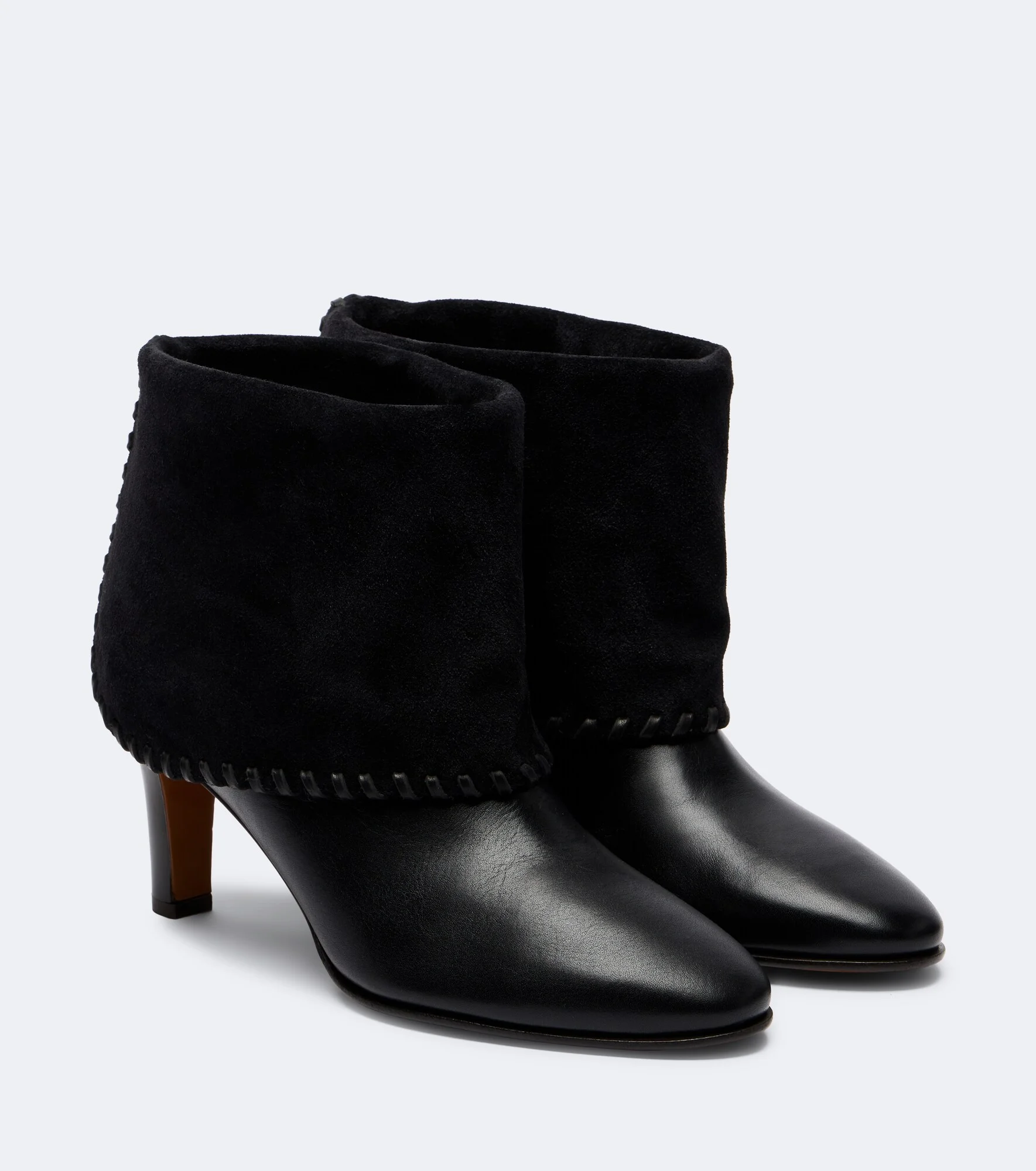 Alchemy suede-trimmed leather ankle boots - 1