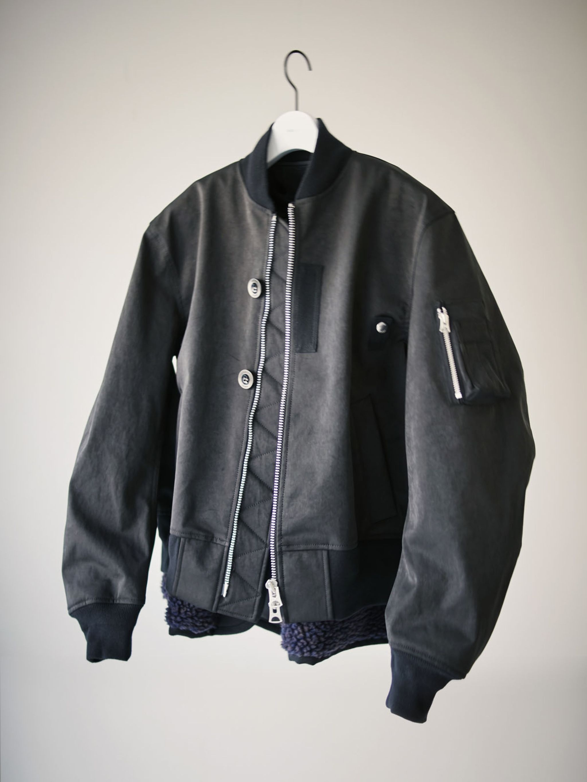 Faux Suede Mix Blouson - 3