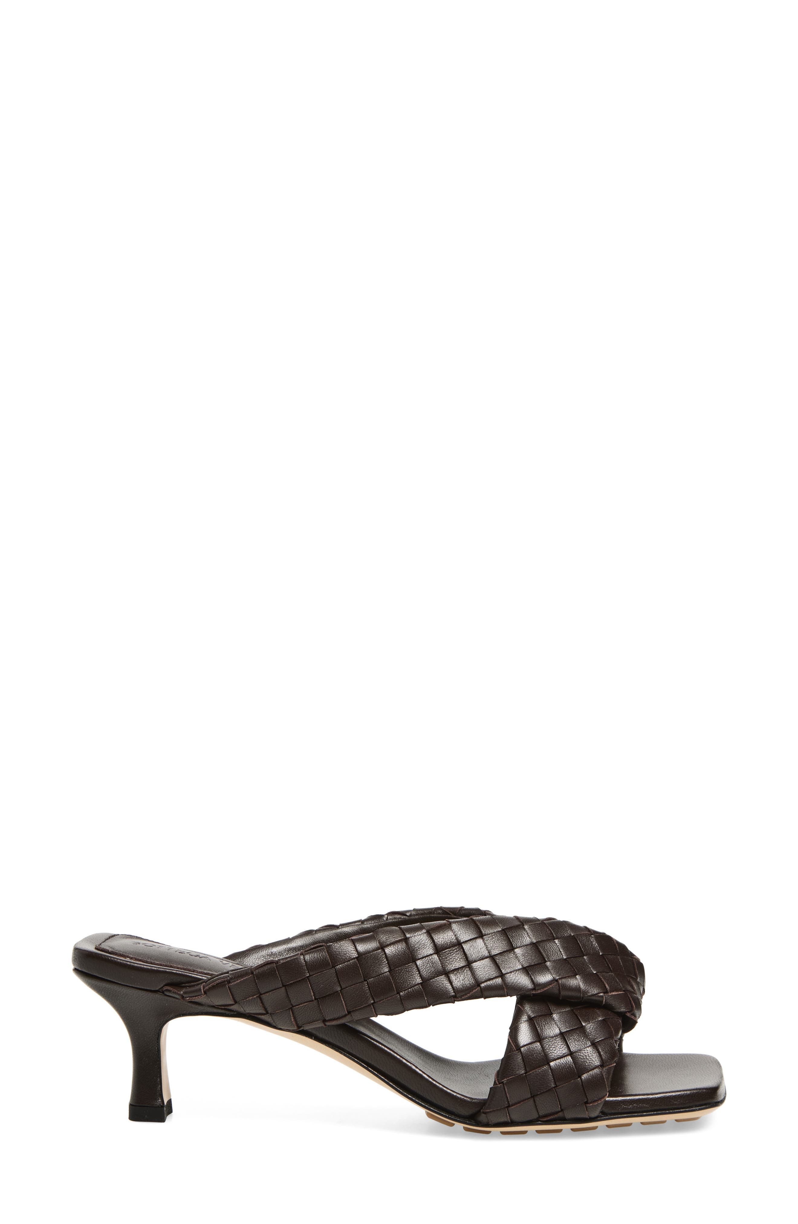 Bottega Veneta Riva Square Toe Kitten Heel Intrecciato Sandal in Fondant at Nordstrom - 3