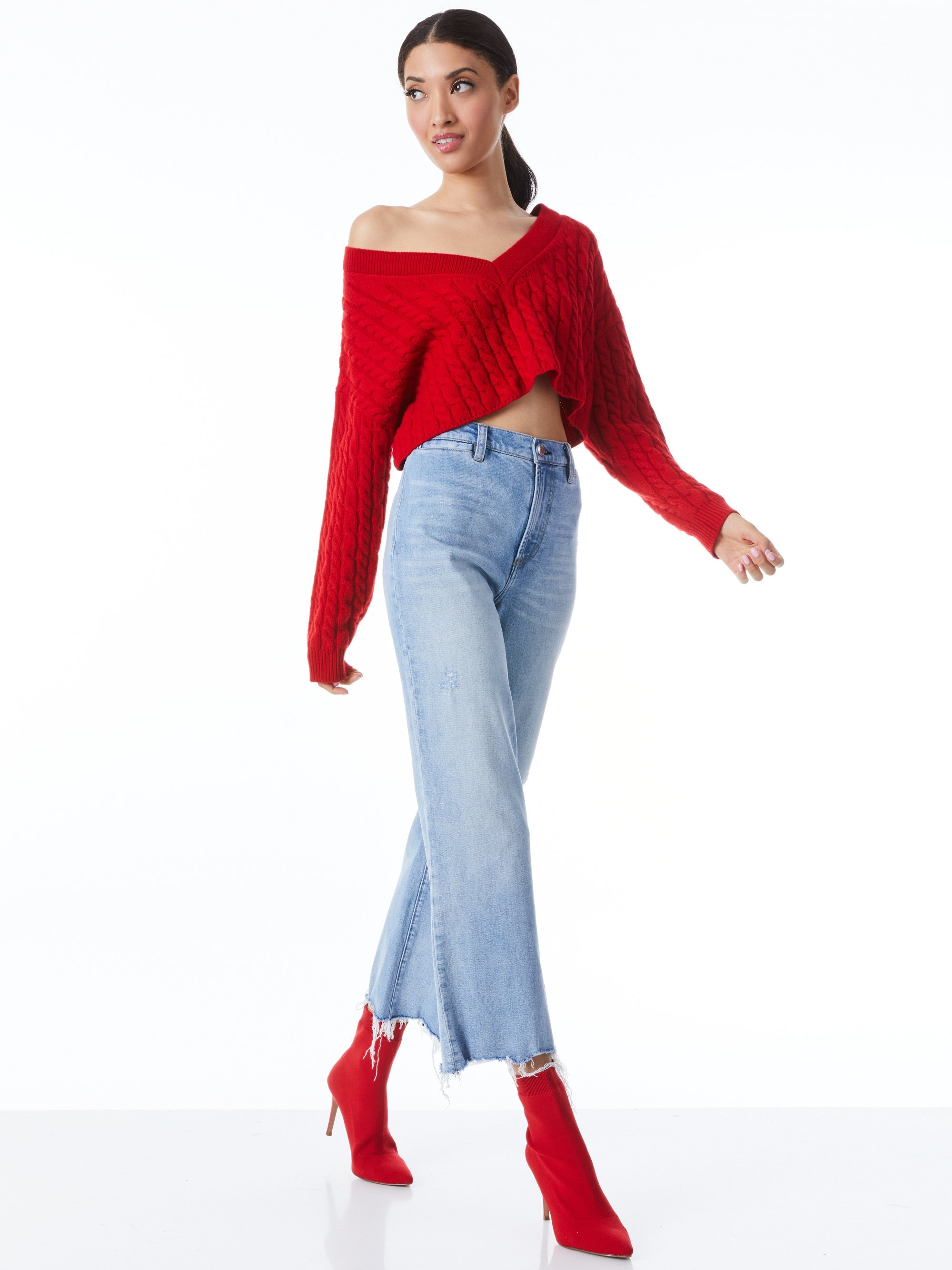 AYDEN CROPPED V-NECK PULLOVER - 6